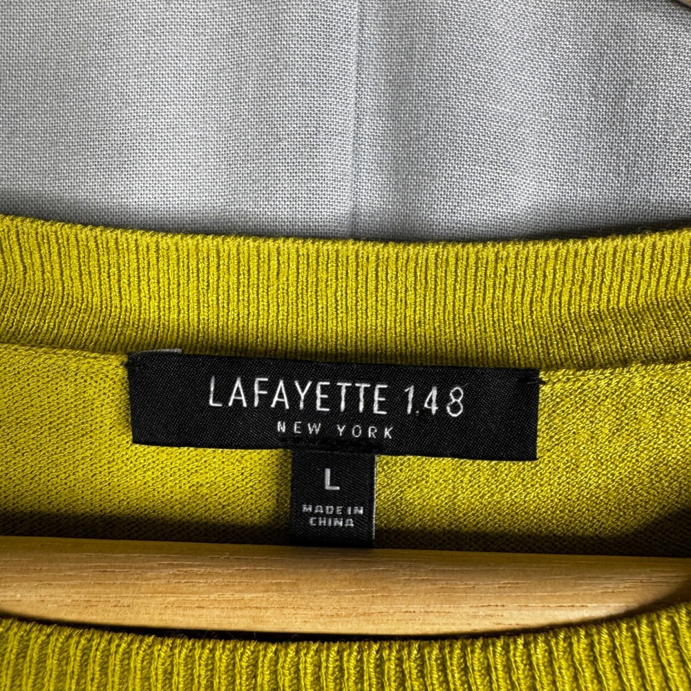 Lafayette 148 New York Crew Neck Long Sleeve Sweater Knit Top Women Size L - Picture 4 of 7